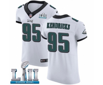 Men's Nike Philadelphia Eagles #95 Mychal Kendricks White Vapor Untouchable Elite Player Super Bowl LII NFL Jersey