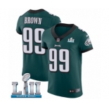 Men's Nike Philadelphia Eagles #99 Jerome Brown Midnight Green Team Color Vapor Untouchable Elite Player Super Bowl LII NFL Jersey