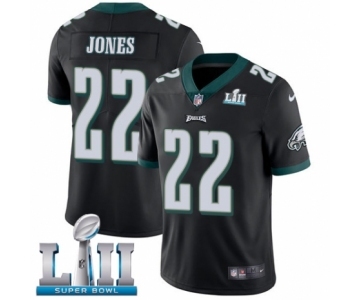 Men's Nike Philadelphia Eagles #22 Sidney Jones Black Alternate Vapor Untouchable Limited Player Super Bowl LII NFL Jers