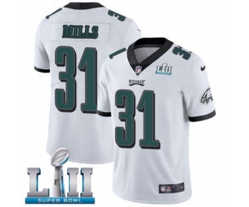 Men's Nike Philadelphia Eagles #31 Jalen Mills White Vapor Untouchable Limited Player Super Bowl LII NFL Jersey