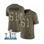 Men's Nike Philadelphia Eagles #61 Stefen Wisniewski Limited Olive Camo 2017 Salute to Service Super Bowl LII NFL Jersey
