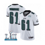 Men's Nike Philadelphia Eagles #61 Stefen Wisniewski White Vapor Untouchable Limited Player Super Bowl LII NFL Jersey