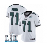 Men's Nike Philadelphia Eagles #71 Jason Peters White Vapor Untouchable Limited Player Super Bowl LII NFL Jersey