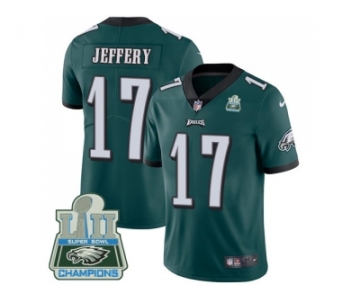 Nike Philadelphia Eagles #17 Alshon Jeffery Midnight Green Team Color Super Bowl LII Champions Men Stitched NFL Vapor Untouchable Limited Jersey