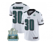 Nike Philadelphia Eagles #30 Corey Clement White Super Bowl LII Champions Men Stitched NFL Vapor Untouchable Limited Jersey