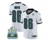 Nike Philadelphia Eagles #86 Zach Ertz White Super Bowl LII Champions Men Stitched NFL Vapor Untouchable Limited Jersey