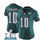 Women's Nike Philadelphia Eagles #10 Mack Hollins Midnight Green Team Color Vapor Untouchable Limited Player Super Bowl LII NFL Jersey