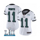 Women's Nike Philadelphia Eagles #11 Carson Wentz White Vapor Untouchable Limited Player Super Bowl LII NFL Jersey