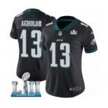 Women's Nike Philadelphia Eagles #13 Nelson Agholor Black Alternate Vapor Untouchable Limited Player Super Bowl LII NFL Jersey