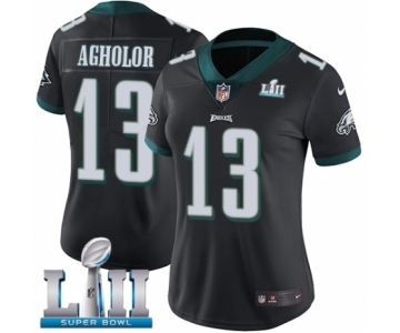Women's Nike Philadelphia Eagles #13 Nelson Agholor Black Alternate Vapor Untouchable Limited Player Super Bowl LII NFL Jersey