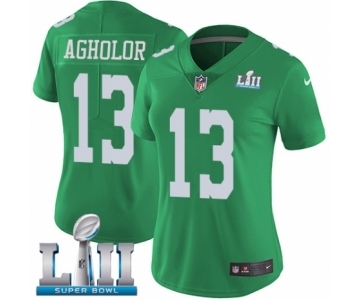 Women's Nike Philadelphia Eagles #13 Nelson Agholor Limited Green Rush Vapor Untouchable Super Bowl LII NFL Jersey