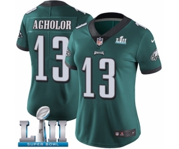 Women's Nike Philadelphia Eagles #13 Nelson Agholor Midnight Green Team Color Vapor Untouchable Limited Player Super Bowl LII NFL Jersey