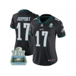 Womens Nike Philadelphia Eagles #17 Alshon Jeffery Black Alternate Super Bowl LII Champions Stitched NFL Vapor Untouchable Limited Jersey