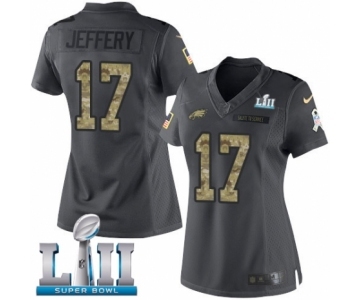 Women's Nike Philadelphia Eagles #17 Alshon Jeffery Limited Black 2016 Salute to Service Super Bowl LII NFL Jersey