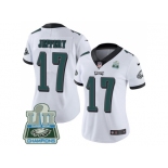 Womens Nike Philadelphia Eagles #17 Alshon Jeffery White Super Bowl LII Champions Stitched NFL Vapor Untouchable Limited Jersey