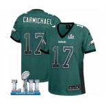 Women's Nike Philadelphia Eagles #17 Harold Carmichael Elite Midnight Green Drift Fashion Super Bowl LII NFL Jersey