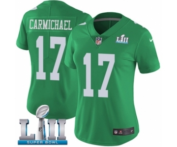 Women's Nike Philadelphia Eagles #17 Harold Carmichael Limited Green Rush Vapor Untouchable Super Bowl LII NFL Jersey