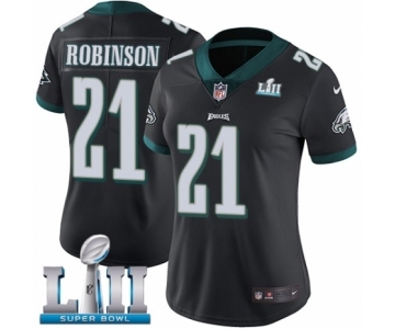 Women's Nike Philadelphia Eagles #21 Patrick Robinson Black Alternate Vapor Untouchable Limited Player Super Bowl LII NFL Jersey