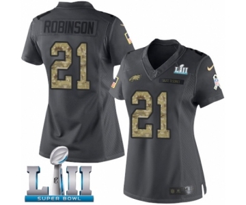 Women's Nike Philadelphia Eagles #21 Patrick Robinson Limited Black 2016 Salute to Service Super Bowl LII NFL Jersey