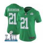 Women's Nike Philadelphia Eagles #21 Patrick Robinson Limited Green Rush Vapor Untouchable Super Bowl LII NFL Jersey