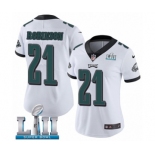 Women's Nike Philadelphia Eagles #21 Patrick Robinson White Vapor Untouchable Limited Player Super Bowl LII NFL Jersey