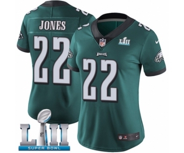 Women's Nike Philadelphia Eagles #22 Sidney Jones Midnight Green Team Color Vapor Untouchable Limited Player Super Bowl LII NFL Jersey