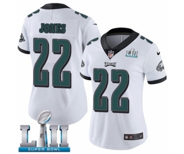 Women's Nike Philadelphia Eagles #22 Sidney Jones White Vapor Untouchable Limited Player Super Bowl LII NFL Jersey