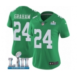 Women's Nike Philadelphia Eagles #24 Corey Graham Limited Green Rush Vapor Untouchable Super Bowl LII NFL Jersey