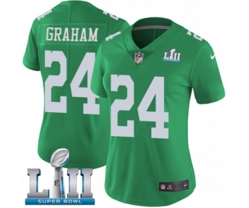 Women's Nike Philadelphia Eagles #24 Corey Graham Limited Green Rush Vapor Untouchable Super Bowl LII NFL Jersey