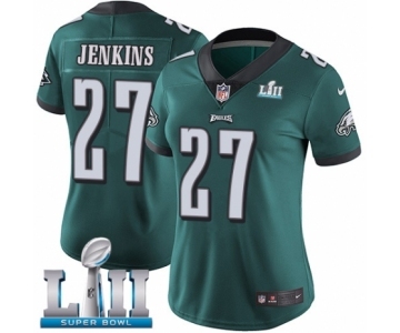 Women's Nike Philadelphia Eagles #27 Malcolm Jenkins Midnight Green Team Color Vapor Untouchable Limited Player Super Bowl LII NFL Jersey