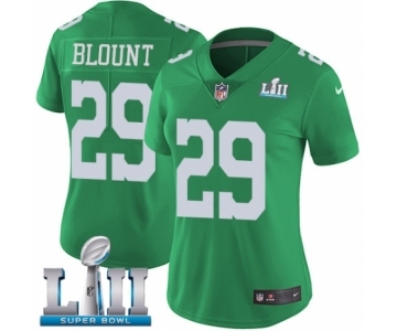 Women's Nike Philadelphia Eagles #29 LeGarrette Blount Limited Green Rush Vapor Untouchable Super Bowl LII NFL Jersey