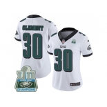 Womens Nike Philadelphia Eagles #30 Corey Clement White Super Bowl LII Champions Stitched NFL Vapor Untouchable Limited Jersey