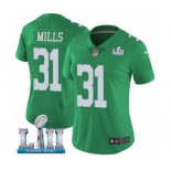 Women's Nike Philadelphia Eagles #31 Jalen Mills Limited Green Rush Vapor Untouchable Super Bowl LII NFL Jersey