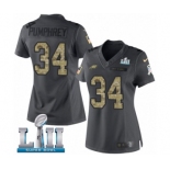 Women's Nike Philadelphia Eagles #34 Donnel Pumphrey Limited Black 2016 Salute to Service Super Bowl LII NFL Jersey