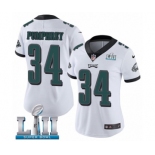 Women's Nike Philadelphia Eagles #34 Donnel Pumphrey White Vapor Untouchable Limited Player Super Bowl LII NFL Jersey
