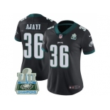 Womens Nike Philadelphia Eagles #36 Jay Ajayi Black Alternate Super Bowl LII Champions Stitched NFL Vapor Untouchable Limited Jersey