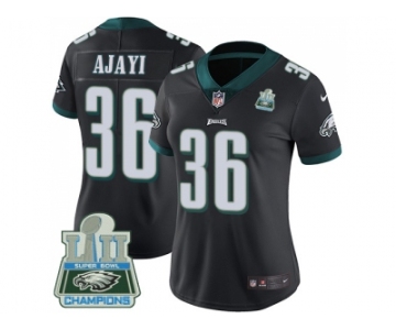 Womens Nike Philadelphia Eagles #36 Jay Ajayi Black Alternate Super Bowl LII Champions Stitched NFL Vapor Untouchable Limited Jersey