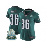 Womens Nike Philadelphia Eagles #36 Jay Ajayi Midnight Green Team Color Super Bowl LII Champions Stitched NFL Vapor Untouchable Limited Jersey