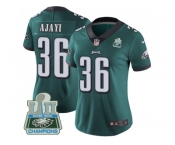 Womens Nike Philadelphia Eagles #36 Jay Ajayi Midnight Green Team Color Super Bowl LII Champions Stitched NFL Vapor Untouchable Limited Jersey