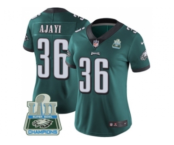 Womens Nike Philadelphia Eagles #36 Jay Ajayi Midnight Green Team Color Super Bowl LII Champions Stitched NFL Vapor Untouchable Limited Jersey