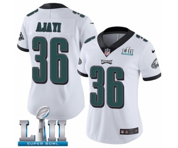Women's Nike Philadelphia Eagles #36 Jay Ajayi White Vapor Untouchable Limited Player Super Bowl LII NFL Jersey