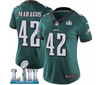 Women's Nike Philadelphia Eagles #42 Chris Maragos Midnight Green Team Color Vapor Untouchable Limited Player Super Bowl LII NFL Jersey