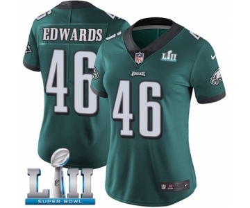 Women's Nike Philadelphia Eagles #46 Herman Edwards Midnight Green Team Color Vapor Untouchable Limited Player Super Bowl LII NFL Jersey