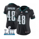 Women's Nike Philadelphia Eagles #48 Wes Hopkins Black Alternate Vapor Untouchable Limited Player Super Bowl LII NFL Jersey