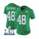 Women's Nike Philadelphia Eagles #48 Wes Hopkins Limited Green Rush Vapor Untouchable Super Bowl LII NFL Jersey