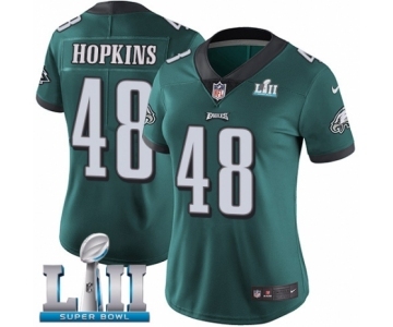 Women's Nike Philadelphia Eagles #48 Wes Hopkins Midnight Green Team Color Vapor Untouchable Limited Player Super Bowl LII NFL Jersey