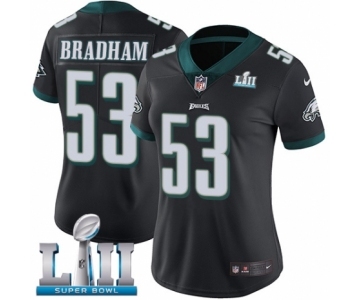 Women's Nike Philadelphia Eagles #53 Nigel Bradham Black Alternate Vapor Untouchable Limited Player Super Bowl LII NFL Jersey