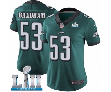 Women's Nike Philadelphia Eagles #53 Nigel Bradham Midnight Green Team Color Vapor Untouchable Limited Player Super Bowl LII NFL Jersey