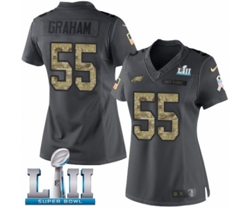 Women's Nike Philadelphia Eagles #55 Brandon Graham Limited Black 2016 Salute to Service Super Bowl LII NFL Jersey