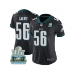 Womens Nike Philadelphia Eagles #56 Chris Long Black Alternate Super Bowl LII Champions Stitched NFL Vapor Untouchable Limited Jersey